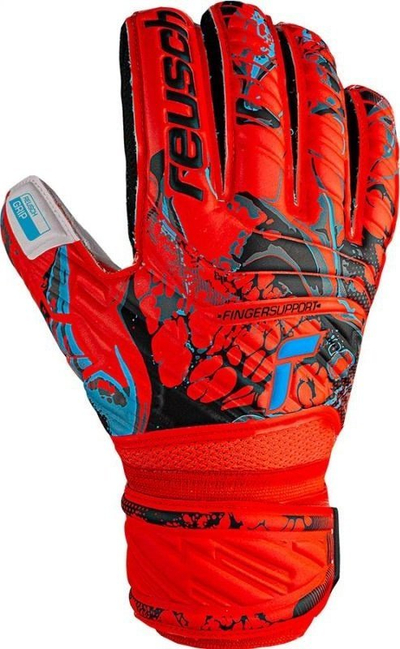 Doreza portieri Reusch Attrakt Grip Finger Support, Reusch Grip Latex, Finger Support, të kuqe