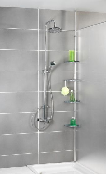 Shportë dushi Wenko Shower Basket, kornizë 78 275 cm, alumin, argjend gri
