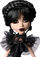 Kukull koleksionare Mattel Monster High Wednesday Rave'n Dress, me qëndrues, e zezë