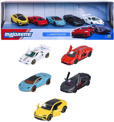 Set makina lodër Majorette Lamborghini Giftpack, 5 copë, shumëngjyrëshe