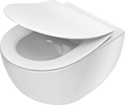 Set tualeti i varur Deante Peonia Zero New, pa buzë, çati Slim, buton Slim Nero i zi