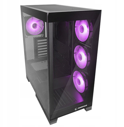 Kuti kompjuteri Rampage Hydra V2 Aquarium, 4 ventilatorë ARGB, ATX E ATX, e zezë