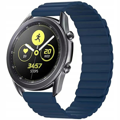 Rrip magnetik për smartwatch, 22mm i gjerë, çelik, blu navy