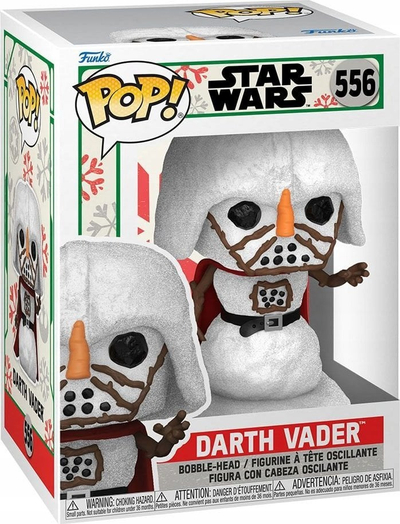 Figurë vinili Funko POP Star Wars Darth Vader Holiday Snowman, për koleksion, e bardhë