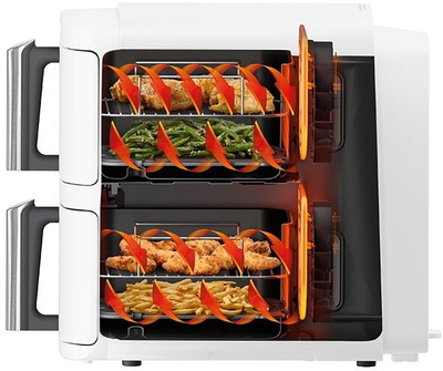 Fritezë me ajër Ninja Double Stack XL, dy sirtarë, 8.5L, e bardhë