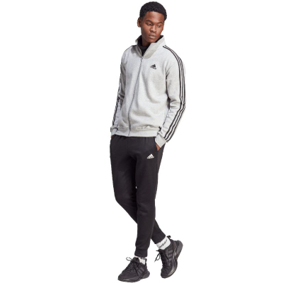 Тренерка adidas Basic 3 Stripes Fleece M IA3073, за мажи, памук полиестер, сива