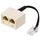Adapter rrjeti METZ CONNECT 130607440101-E, RJ45 në 2x RJ45, 0.1m, i bardhë perlë