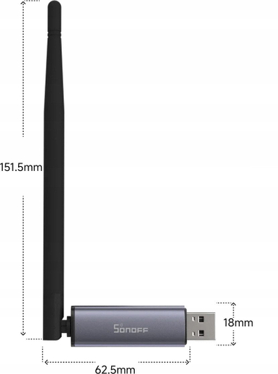 Dongëll USB SONOFF Dongle Plus MG24, Zigbee Thread, EFR32MG24, e bardhë