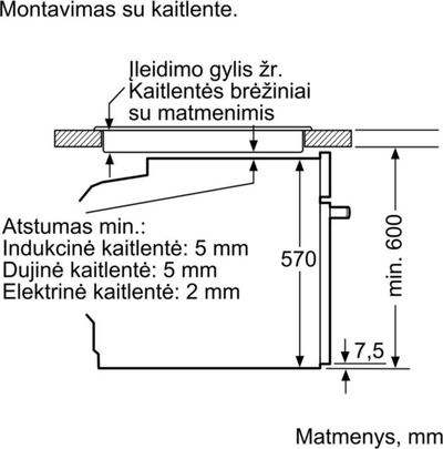 Furrë Bosch (HBA533BB0S), 71 L, 3.4 kW, e zezë