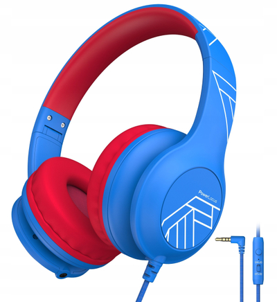 Kufje me kabllo PowerLocus Pledwired, over ear, me mikrofon, blu