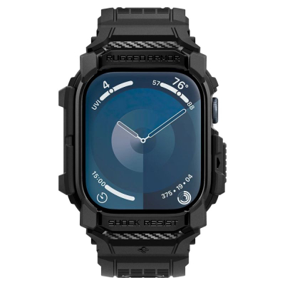 Mbrojtëse me rrip Spigen Rugged Armor Pro, për Apple Watch 10 46mm, TPU, e zezë mat