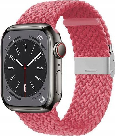 Rrip ore Apple Crong Wave Band Braided, për Apple Watch 38/40/41 mm, elastik, rozë