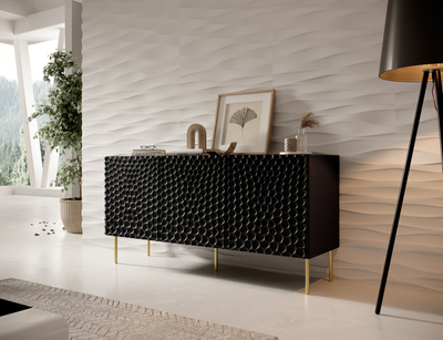Konzolë Cama Meble HOLE, 152x42.5x74.5 cm, mat, e zezë