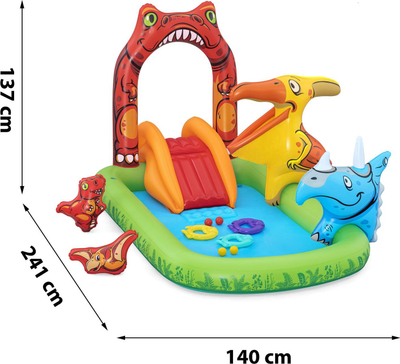 Qendër loje me ujë Bestway Jurassic Splash, 241x140x137 cm, shumëngjyrëshe