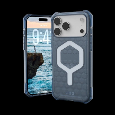Mbështjellës telefoni UAG Essential Armor për iPhone 17 Pro Max, me MagSafe, i tejdukshëm, blu Cloud