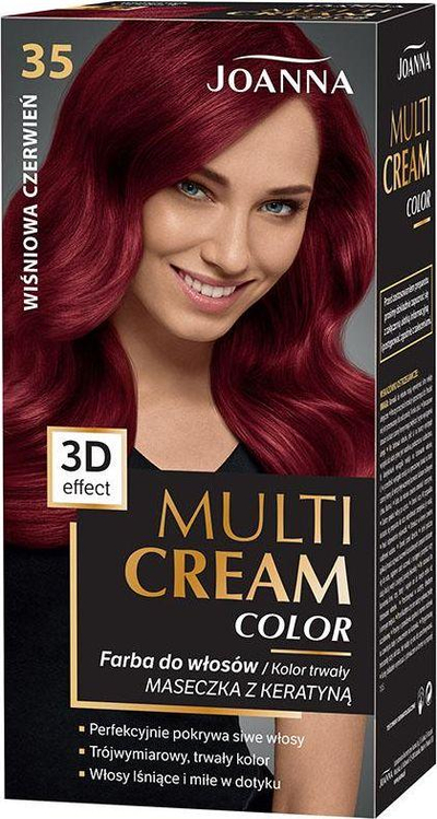 Ngjyrë për flokë Joanna Multi Cream, nr. 35, e kuqe e errët