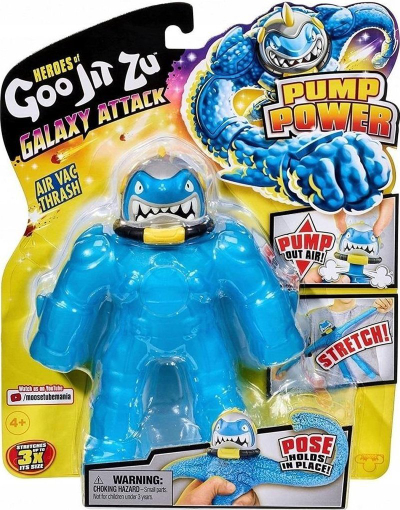 Figurë aksioni Moose Toys Heroes of Goo Jit Zu Galaxy Attack Pump Power Air Vac Thrash, lodër elastike për kalamaj, shumëngjyrëshe