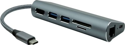 HUB USB ProXtend ProXtend USB C 7in1, USB 3.2 Gen 1, Power Delivery 65W, gri