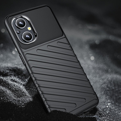 Kapak telefoni Hurtel Thunder Case për OnePlus Nord N200 5G, i butë, tip armor, i zi