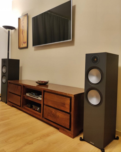 Kulla altoparlantësh Monitor Audio Bronze 500 6G, set çift, kolonë dyshemeje, të zinj