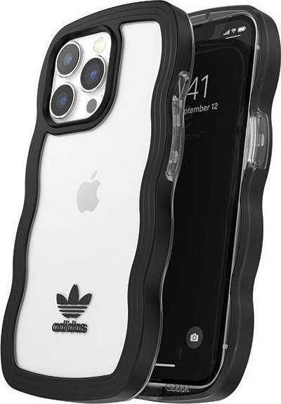 Mbulesë telefoni Adidas OR Wavy Case, iPhone 13 Pro 6.1", hardcase, e zezë transparente