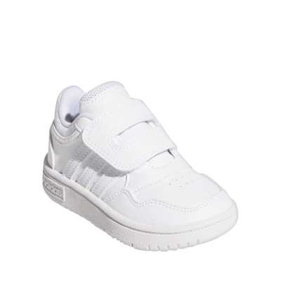 Патики за деца Adidas Hoops, затворање со леплива лента, бели