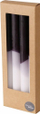 Set qirinj dekorativë Boltze Simple, 25cm, 4 copë, gradient zi e bardhë