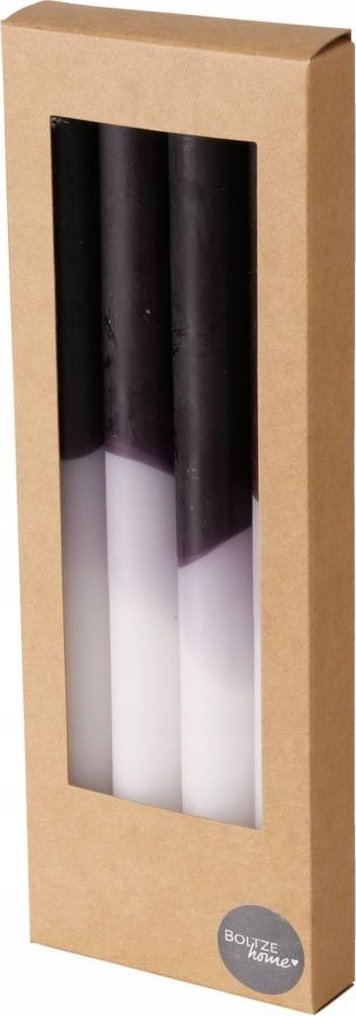 Set qirinj dekorativë Boltze Simple, 25cm, 4 copë, gradient zi e bardhë