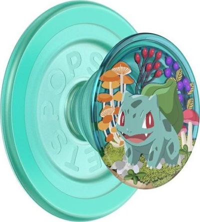Mbajtëse telefoni PopSockets MagSafe PopGrip me unazë adapter, Bulbasaur Mint