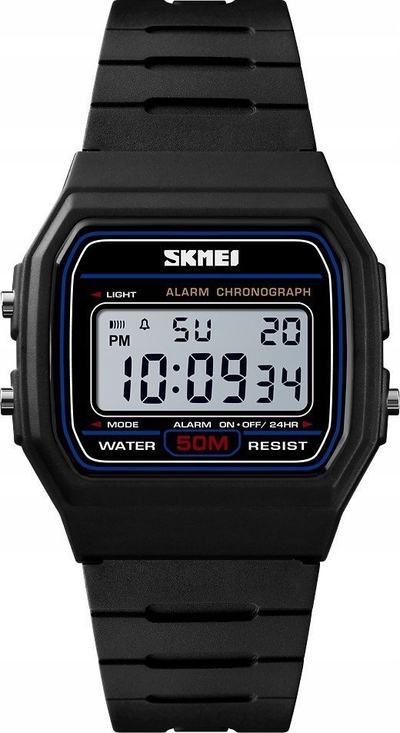 Часовник Skmei 1412BKWT, хронометар, LED, црн