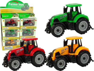 Lodër traktor Leantoys MIX, rrota të mëdha, shumëngjyrëshe