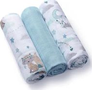 Pelenë beze për foshnja BabyOno Bamboo, set 3 copë, 70x70 cm, blu