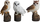 Figurë zbukuruese për kopsht Esschert Design Owl on Trunk S, set me 3 copë, polyresin, shumëngjyrëshe