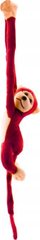 Loder pelushi Lean Toys Monkey, me tingull, 60 cm, e kuqe