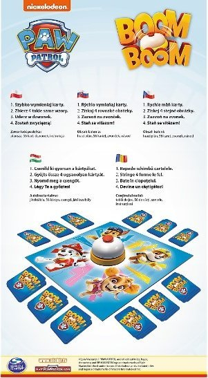 Lojë tavoline Trefl Boom Boom PAW Patrol, me letra, për kalamaj 6+