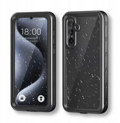 Kuti mbrojtëse telefoni për Samsung Galaxy A55 5G, IP68, 360°, me rrip, e zezë