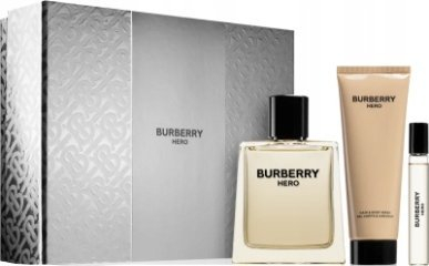 Set parfum për burra Burberry Hero, EDT 100ml, xhel trupi 75ml, me spray për udhëtim