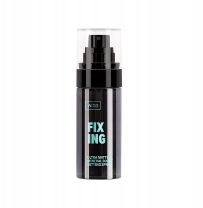 Sprej fiksues grimi Wibo Fixing Ultra Matte Mineral Boost, efekt ultra mat, për lëkurë me yndyrë, i zi