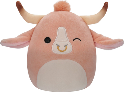 Lodër pelushi Squishmallows Howland the Peach Brahma Bull, 16", ultra e butë, shumëngjyrëshe