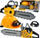 Играчка моторна пила Power Tools Conquering, пластична, за деца, жолто сива