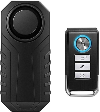Alarm universal me telekomandë për biçikletë e motor, 113 dB, me sensor lëvizje, ngjyrë e zezë