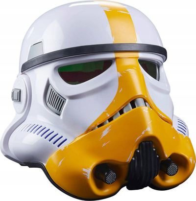 Helmë koleksionare Hasbro Star Wars The Black Series Artillery Stormtrooper, elektronike, për të rritur, e bardhë me të verdhë