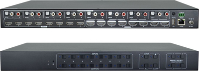 Ndërrues matriks HDMI VivoLink 2.0 8x8, 4K UHD, i zi