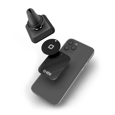 Mbajtëse magnetike telefoni SBS TESUPMAGLCLIP, për grilën e ajrit të makinës, universale, e zezë