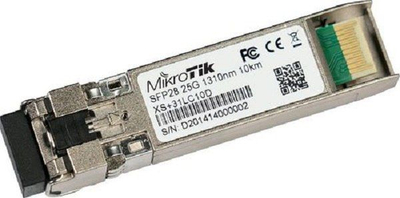 Modul rrjeti SFP28 MikroTik XS+31LC10D, 25Gbps, fibër optike 10km, ngjyrë argjendtë