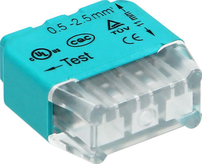 Lidhës elektrik push-in ORNO OR-SZ-8004, 3 përçues, set 10 copë, ngjyrë turkeze
