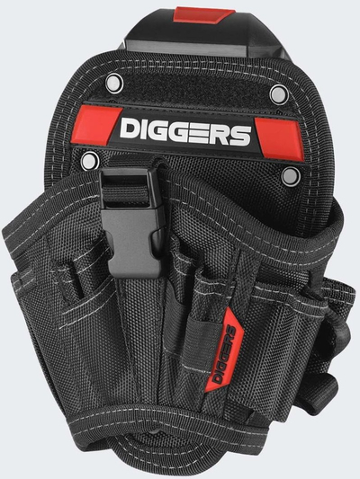 Holster për stërvitëse Diggers M, poliester, shumë xhepa, i zi