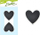 Kapëse druri dekorative MFP Heart, set 2 copë, 70x70mm, të zeza me kornizë të bardhë
