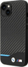 Futrollë telefoni BMW Leather Carbon për iPhone 14 Plus 6.7", lëkurë, karbon, e zezë