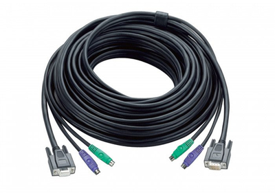 Kabllo KVM Aten PS2, për switch KVM, video dhe tastierë, gri